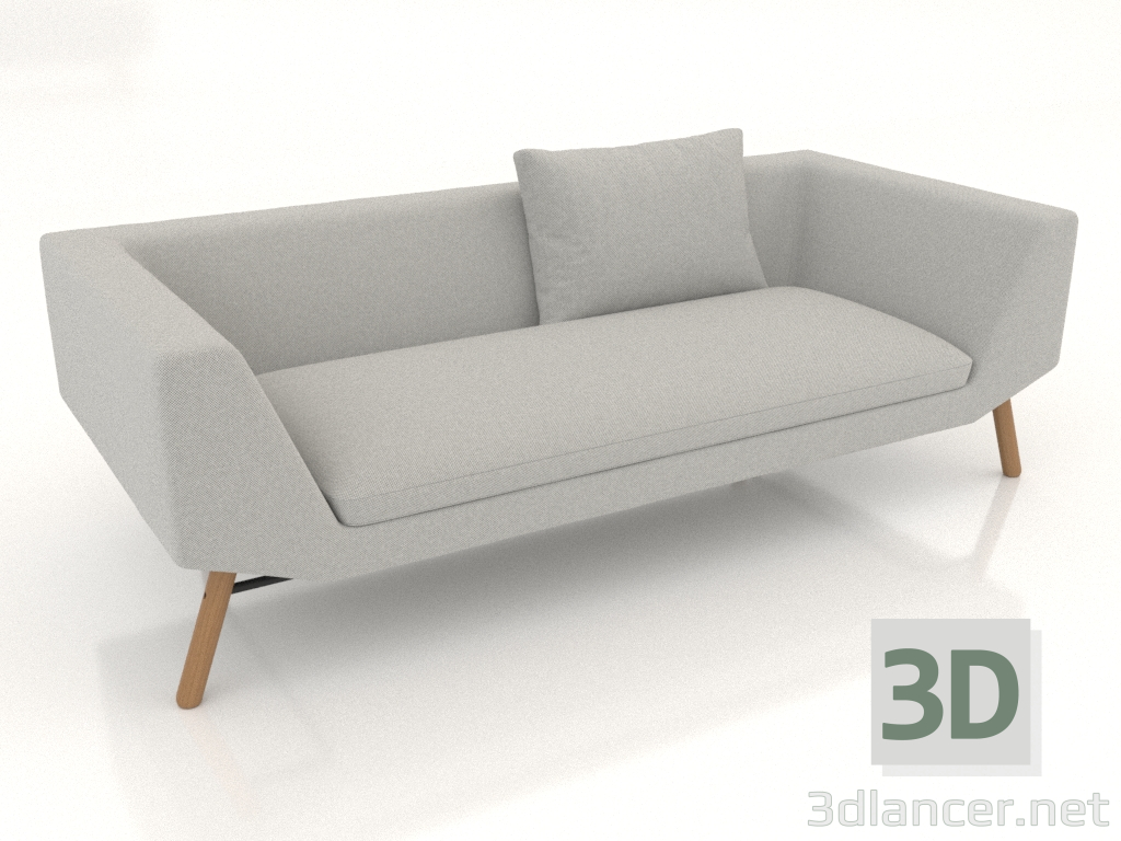 3d model Sofá de 2,5 plazas (patas de madera) - vista previa