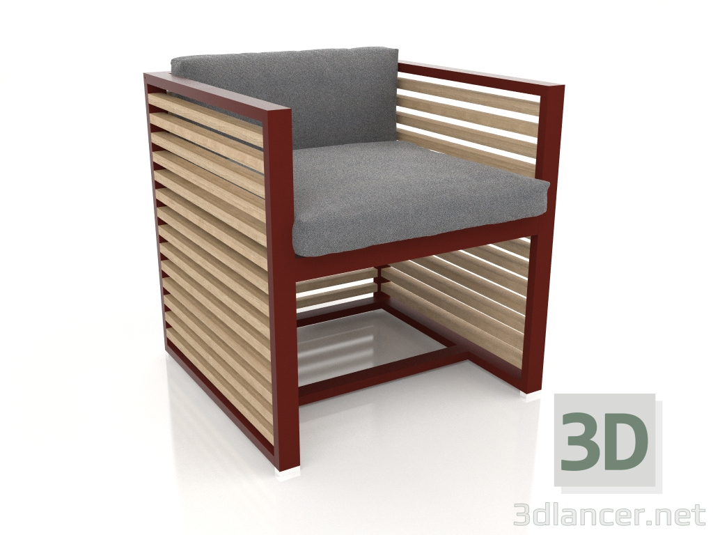 modèle 3D Fauteuil (Vin rouge) - preview