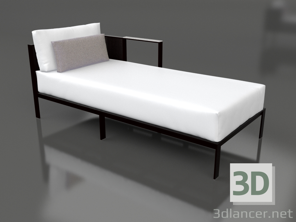 3D modeli Kanepe modülü sağ bölüm 2 (Siyah) - önizleme