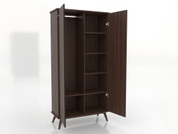 Schrank 4 1000x450x2000 mm (offen, dunkler Nussbaum)