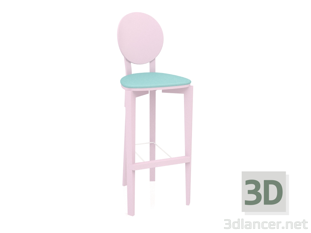 3d model Circus bar stool with back without upholstery (option 5) - preview