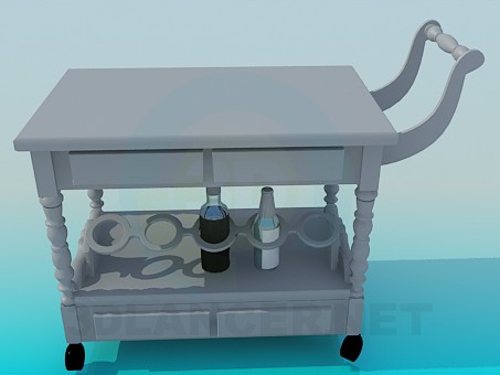 3d model trolley waiter - preview