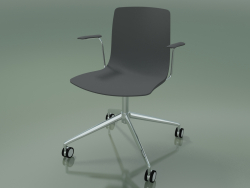 Silla 5912 (con ruedas, polipropileno, con reposabrazos)