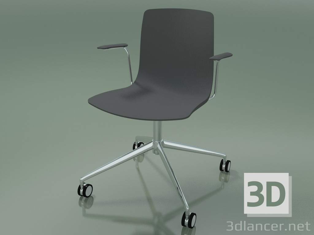 3d model Silla 5912 (con ruedas, polipropileno, con reposabrazos) - vista previa