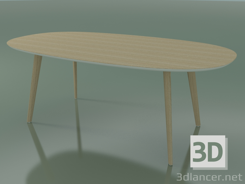 modèle 3D Table ovale 3507 (H 74 - 200x110 cm, M02, Chêne blanchi, option 2) - preview