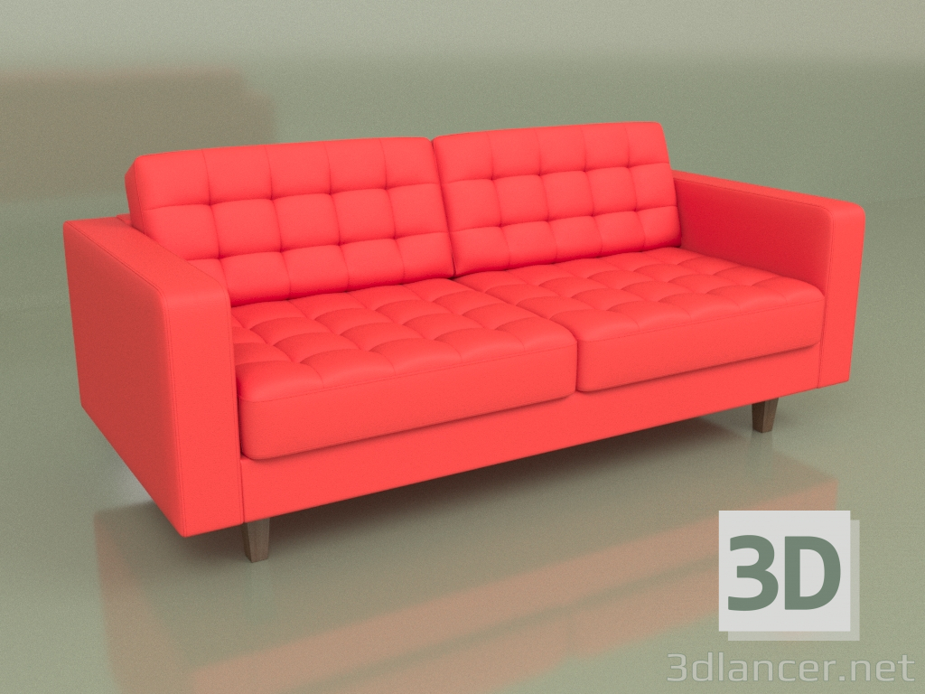 Modelo 3d Sofá triplo Cosmo (couro vermelho) - preview