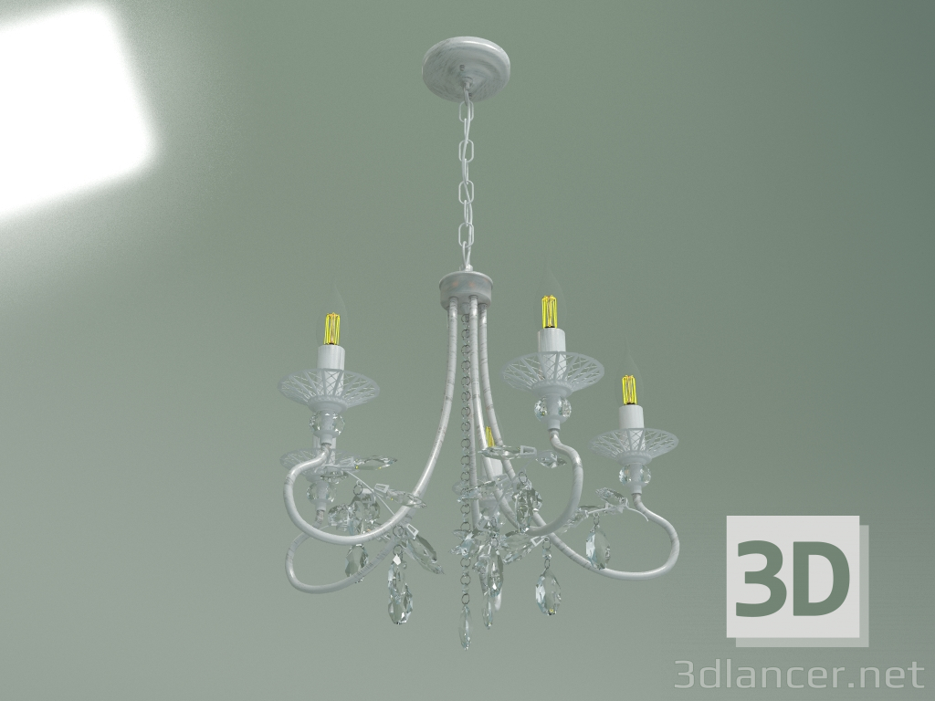 3d model Suspended chandelier Alexandria 60057-5 (white with silver) - preview