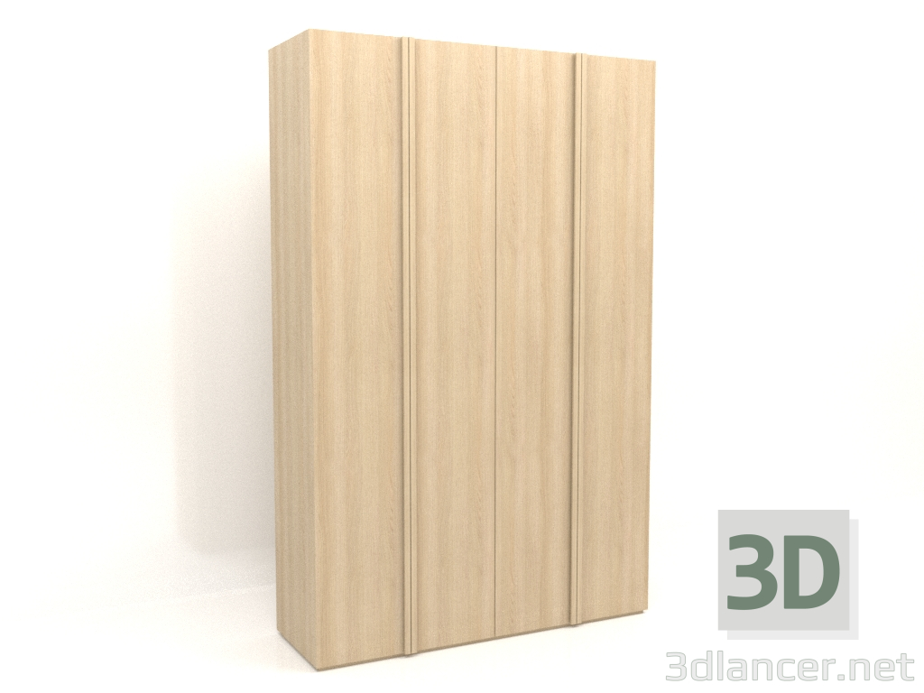 3D Modell Kleiderschrank MW 01 Holz (1800x600x2800, Holz weiß) - Vorschau