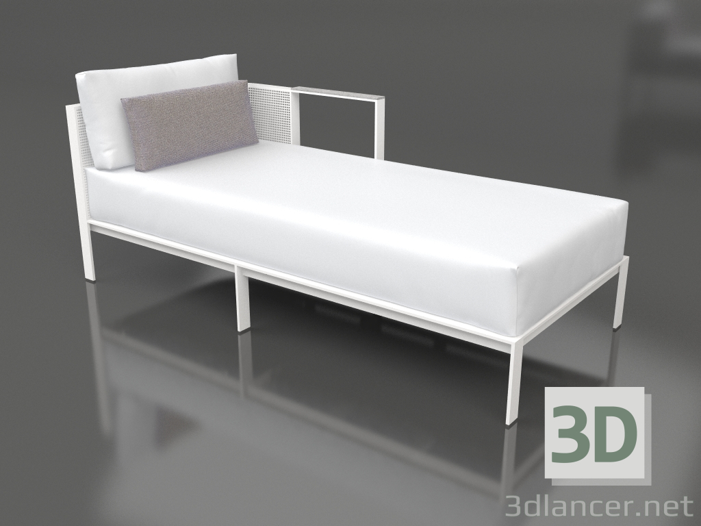 Modelo 3d Módulo de sofá, seção 2 direita (branco) - preview