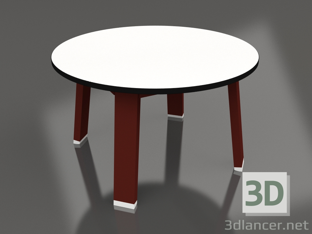 3d model Round side table (Wine red, Phenolic) - preview