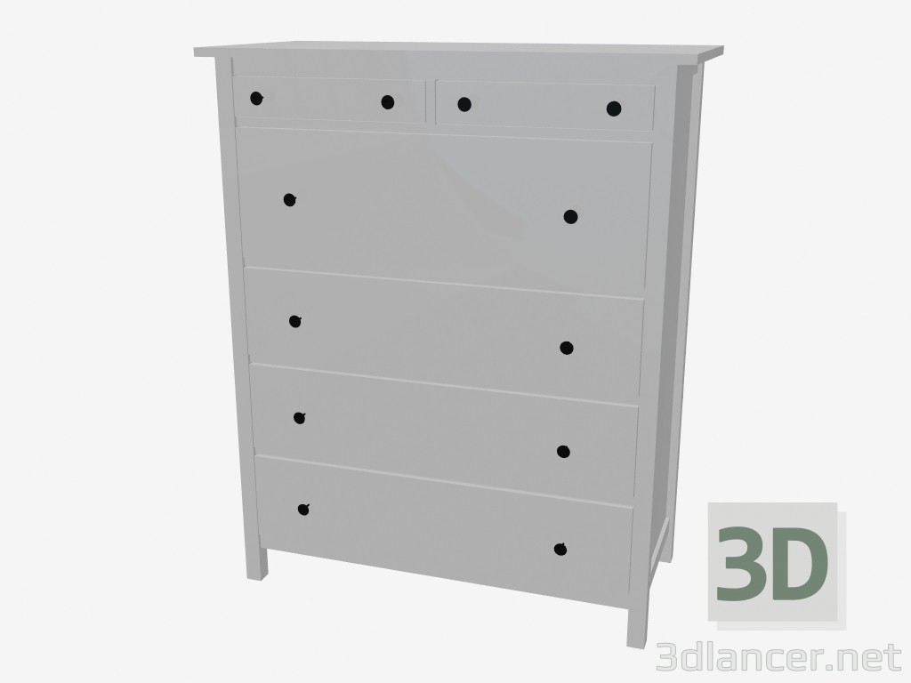 3D Modell Kommode 6 Schubladen - Vorschau