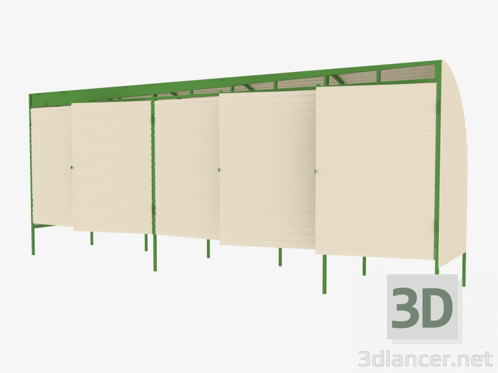 3d модель Навес для 5-и контейнеров ТБО (9018) – превью