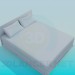 3D Modell Bett mit Kissen - Vorschau