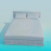 Modelo 3d Cama com almofadas - preview