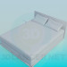 3D Modell Bett mit Kissen - Vorschau