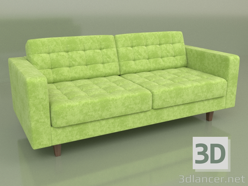 3d model Sofá triple Cosmo (terciopelo verde) - vista previa