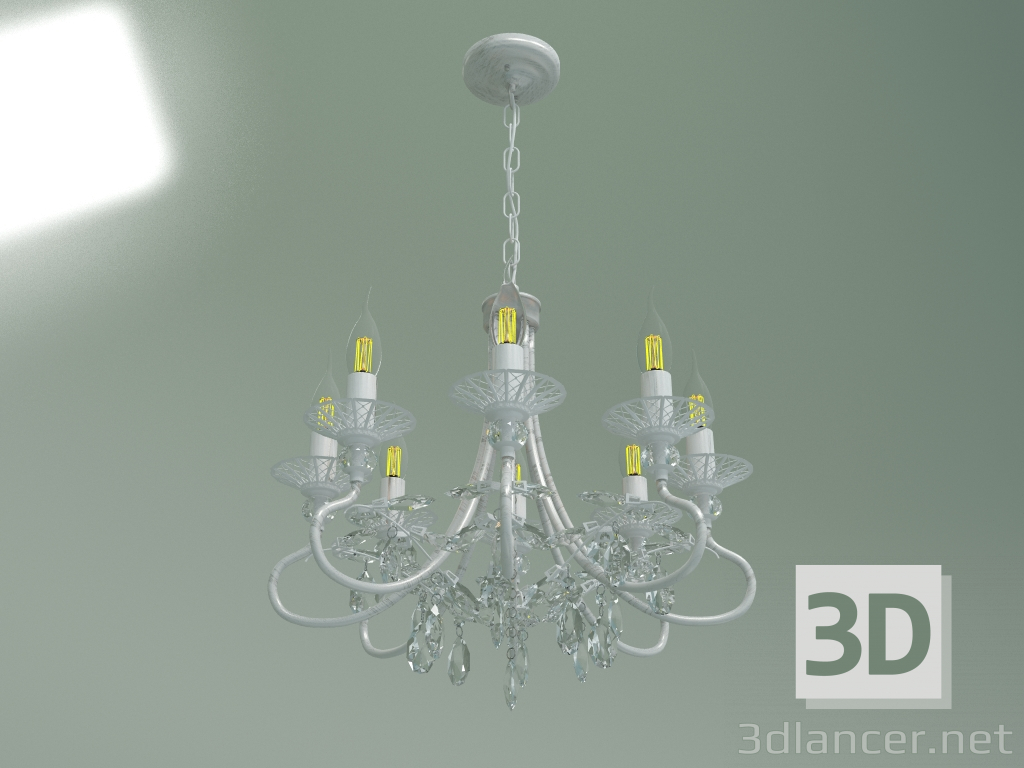 Modelo 3d Candelabro suspenso Alexandria 60057-8 (branco com prata) - preview