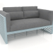 3D Modell 2-Sitzer-Sofa mit hoher Rückenlehne (Blaugrau) - Vorschau