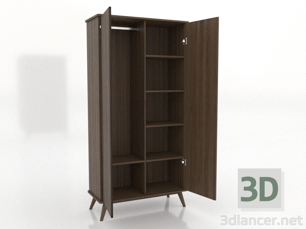3d model Armario 4 1000x450x2000 mm (abierto, nogal fresno aclarado) - vista previa 3d model Armario 4 1000x450x2000 mm (abierto, nogal fresno aclarado) - vista previa