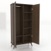 3d model Armario 4 1000x450x2000 mm (abierto, nogal fresno aclarado) - vista previa