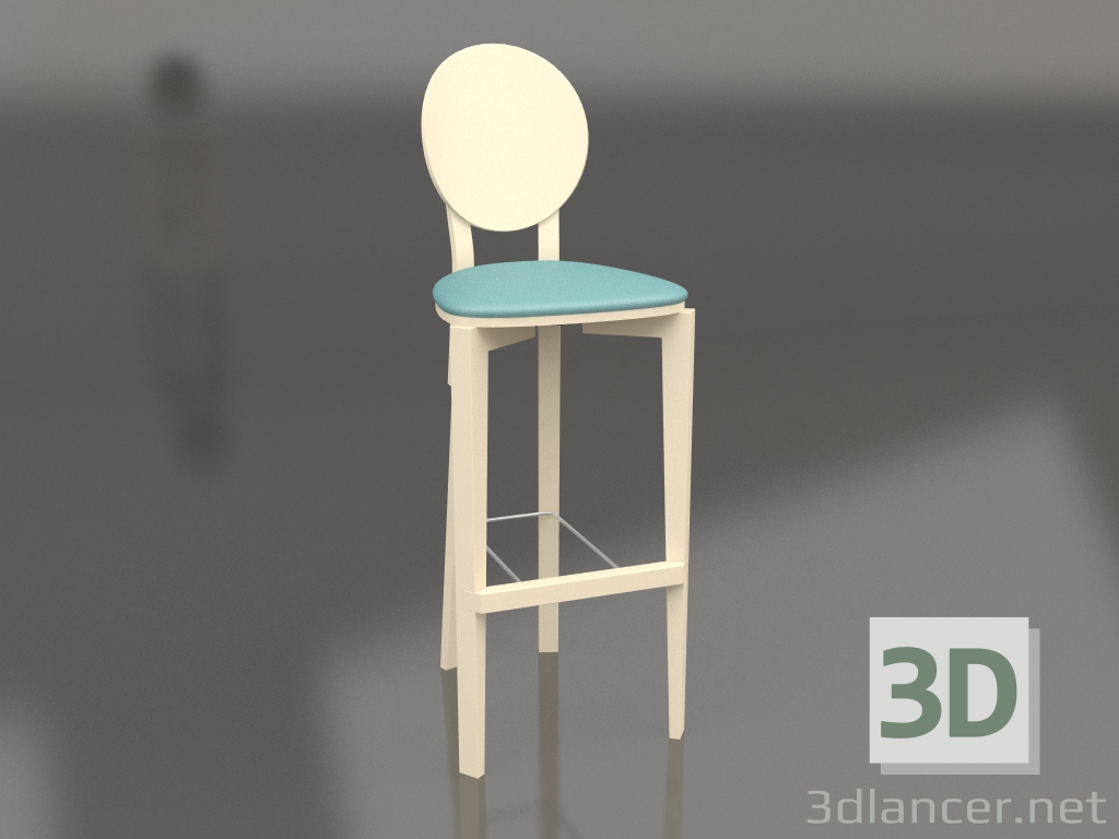 3d model Taburete de bar Circus con respaldo sin tapizar (opción 7) - vista previa