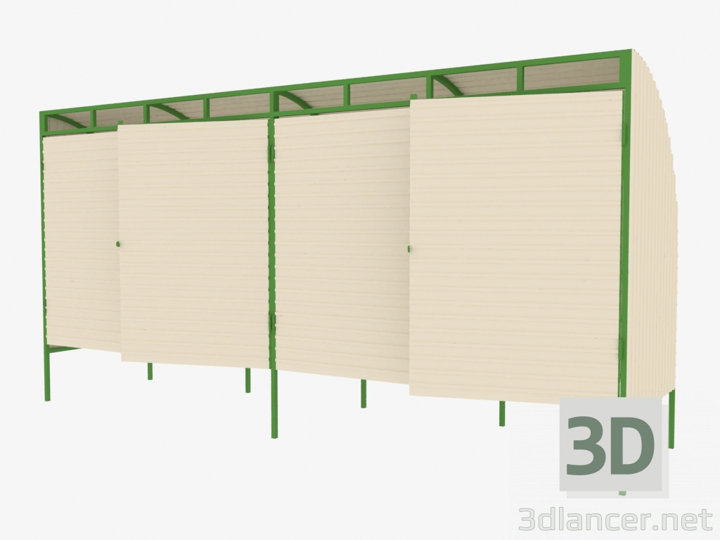 3d model Dosel para 4 contenedores MSW (9017) - vista previa