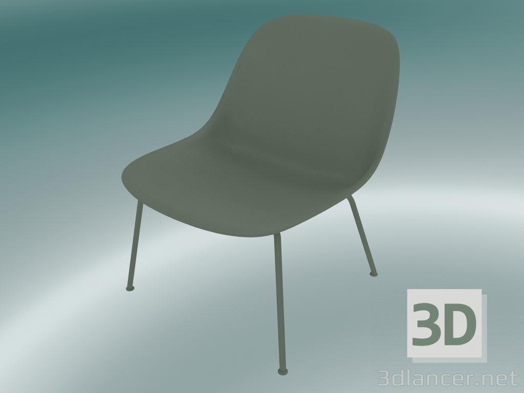 3d model Sillón con tubos en la base de fibra (verde polvoriento) - vista previa