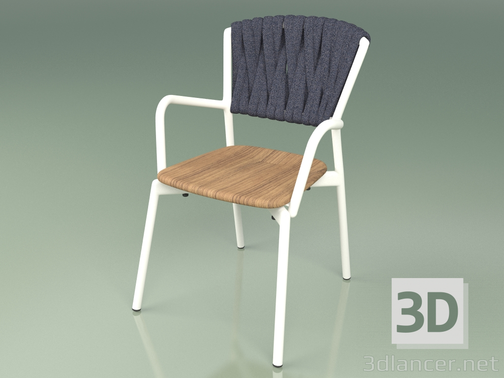 3D modeli Sandalye 221 (Metal Süt, Tik, Dolgulu Kemer Gri-Mavi) - önizleme