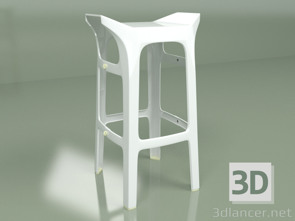 3d model Taburete de bar Juan (blanco) - vista previa