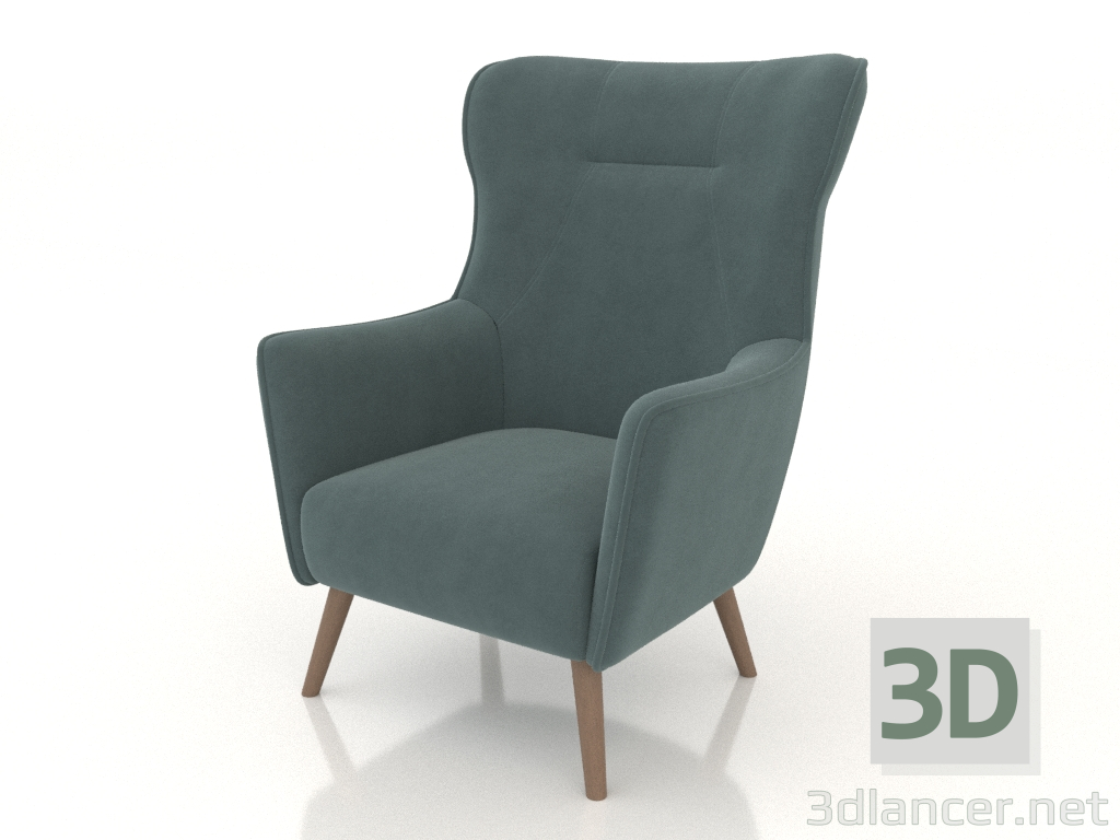 modello 3D Poltrona Camilla (turchese) - anteprima