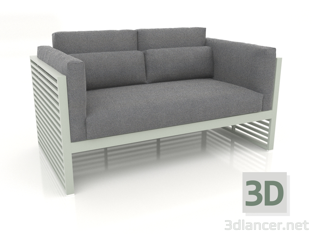 3d model 2-seater sofa with a high back (Cement gray) - preview