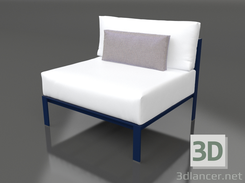 modèle 3D Module canapé, section 3 (Bleu nuit) - preview