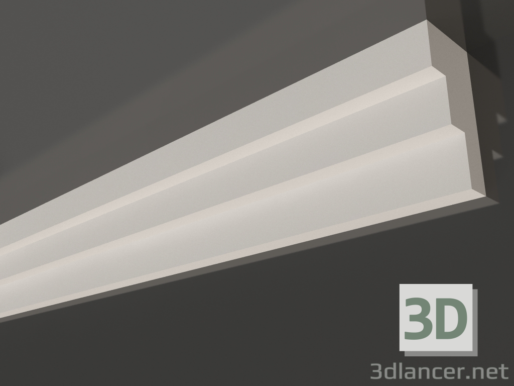 modèle 3D Corniche de plafond en plâtre lisse KG 009 1 (50x25) - preview