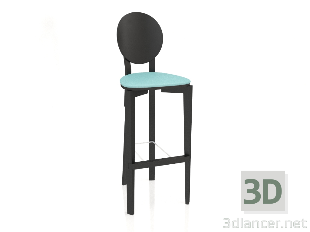 3d model Circus bar stool with back without upholstery (option 8) - preview