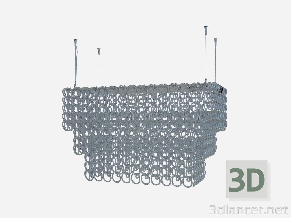 modèle 3D Lustre Art Deco, recta de lustre de cristal - preview