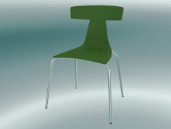 Chaise empilable Chaise en plastique REMO (1417-20, plastique vert fougère, chrome)