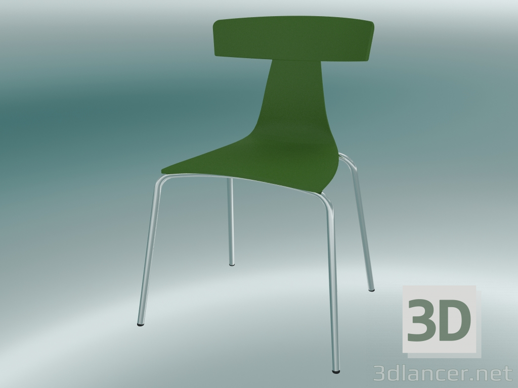 3d model Silla apilable Silla de plástico REMO (1417-20, plástico verde helecho, cromo) - vista previa