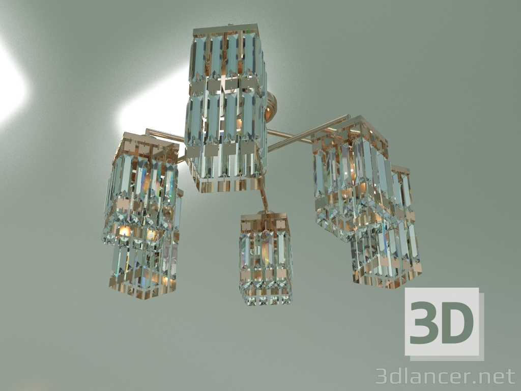 Modelo 3d Candelabro de teto Barra 10100-6 (cristal transparente dourado) - preview