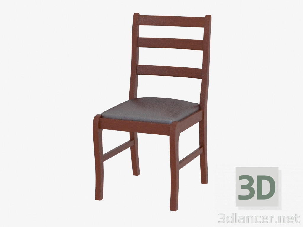 Modelo 3d cadeira de jantar com assento de couro - preview