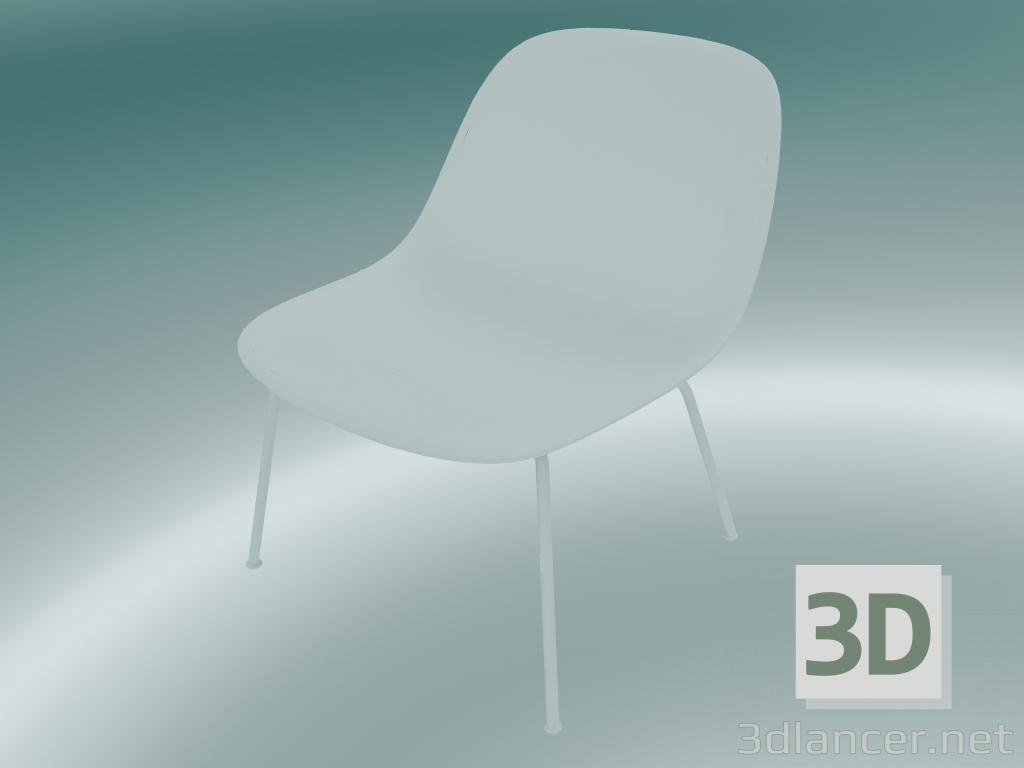 3d model Sillón con tubos en la base de fibra (blanco) - vista previa