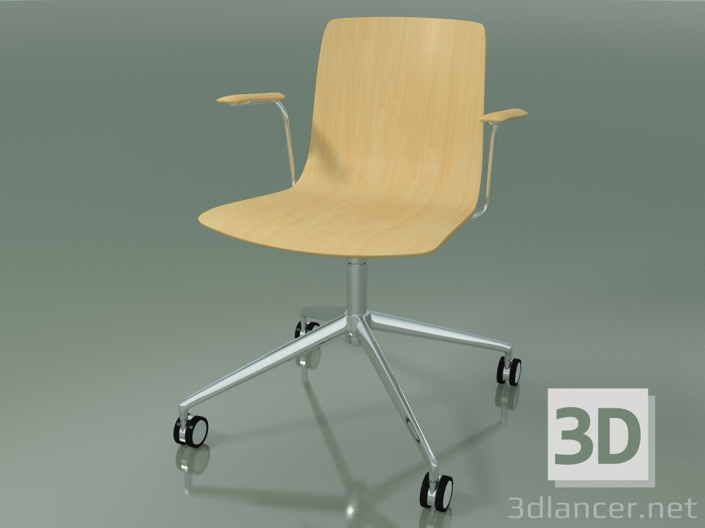 3d model Silla 5916 (con ruedas, con reposabrazos, abedul natural) - vista previa