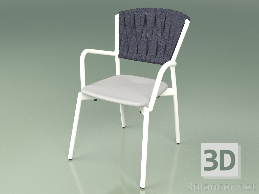 3d model Chair 221 (Metal Milk, Polyurethane Resin Gray, Padded Belt Gray-Blue) - preview