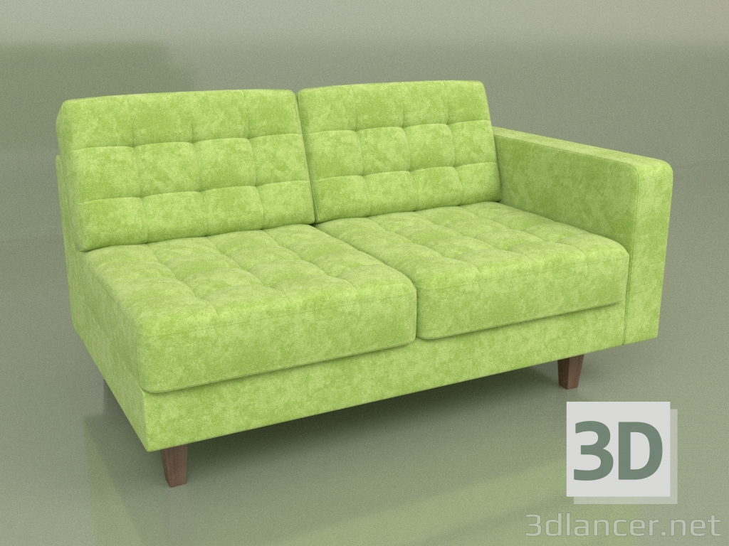 3d model Sección doble izquierda Cosmo (terciopelo verde) - vista previa