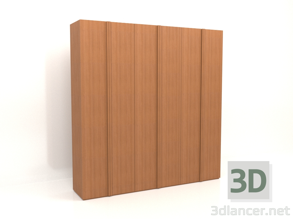 3d model Wardrobe MW 01 wood (2700x600x2800, wood red) - preview