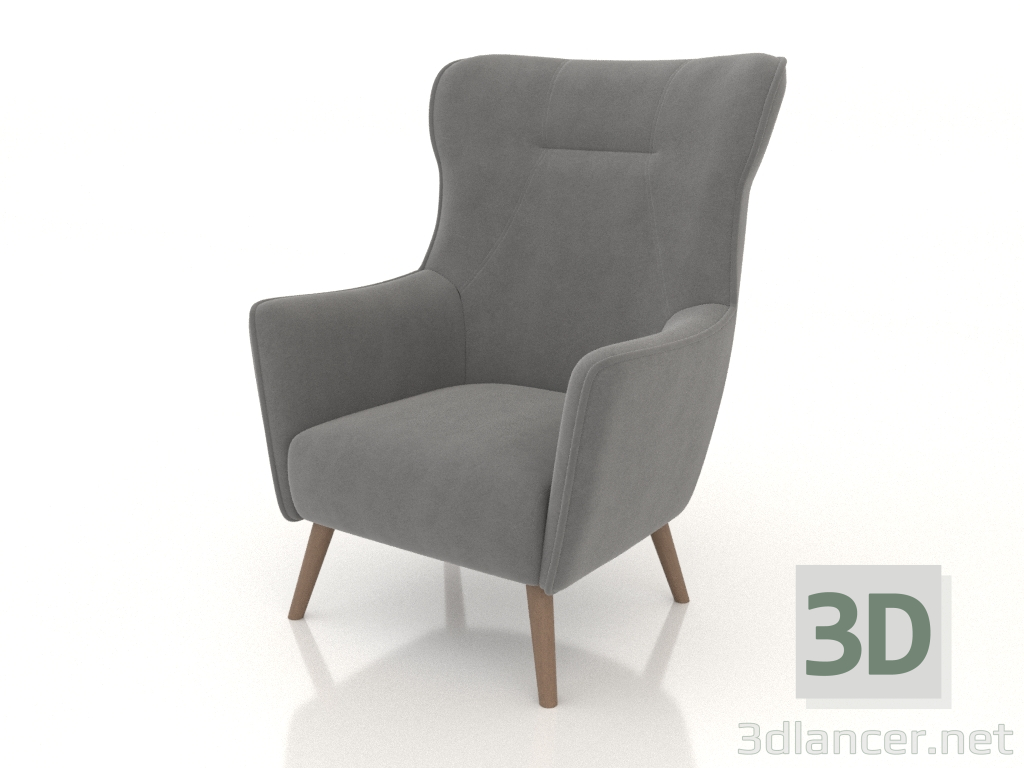 3d model Armchair Camilla (grey) - preview