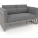 3d model 2-seater sofa with a high back (Quartz gray) - preview