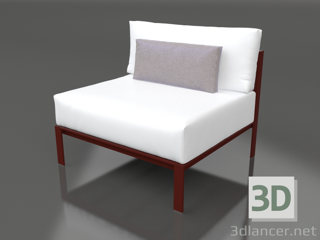 3d модель Диванний модуль, секція 3 (Wine red) – превью