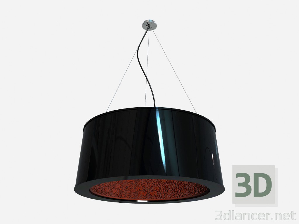 modello 3D Soffitto Lampadario a bracci in pelle luce infisso - anteprima