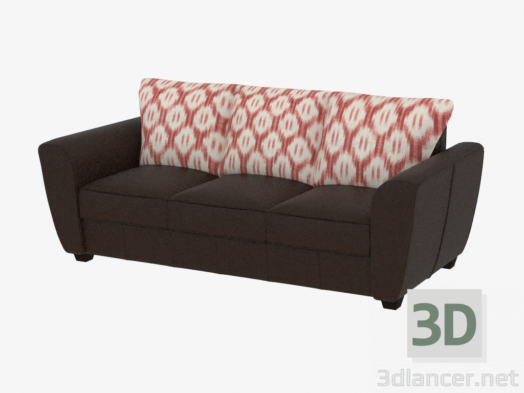 3d model Sofá triple con tapicería combinada (dx3) - vista previa