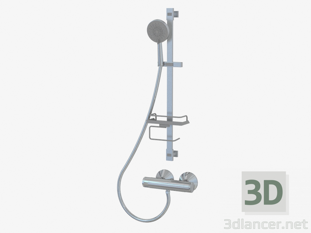 3d model alcachofa de la ducha con un estante y jabón Quadro (NCQ-051K 39741) - vista previa